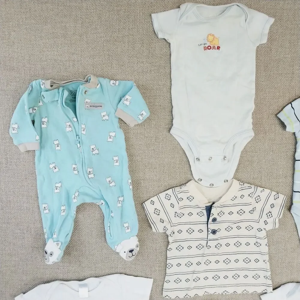 Baby Infant Boy Clothing Bundle Bodysuit Variety Of Colors 24 Pieces Newborn #6